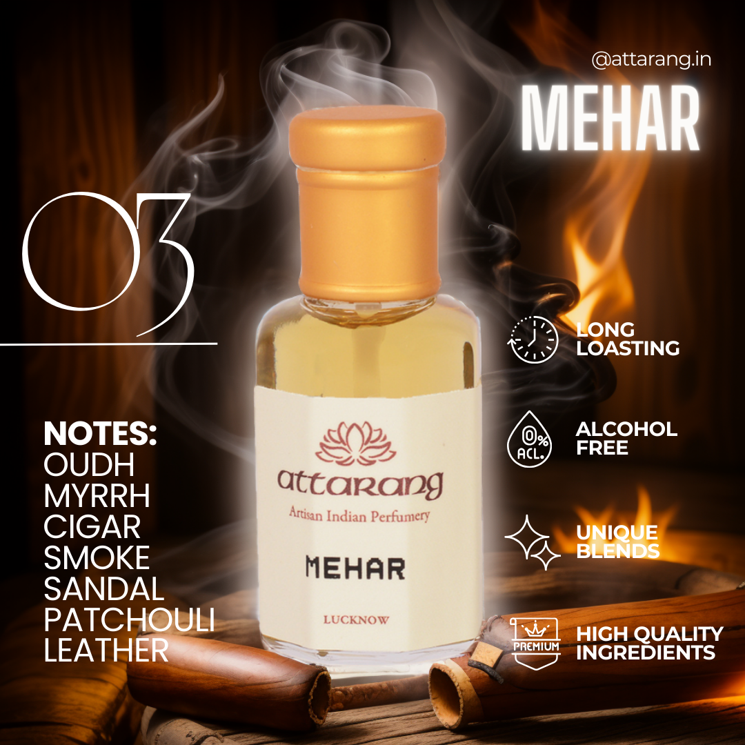 Attarang Mehar (Oudh, Smoke, Leather Notes) - Attar 10ml